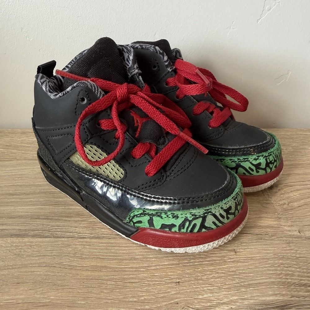 Nike Air Jordan Spizike BT Toddler Size 7C Black Green Athletic Boy Sneakers